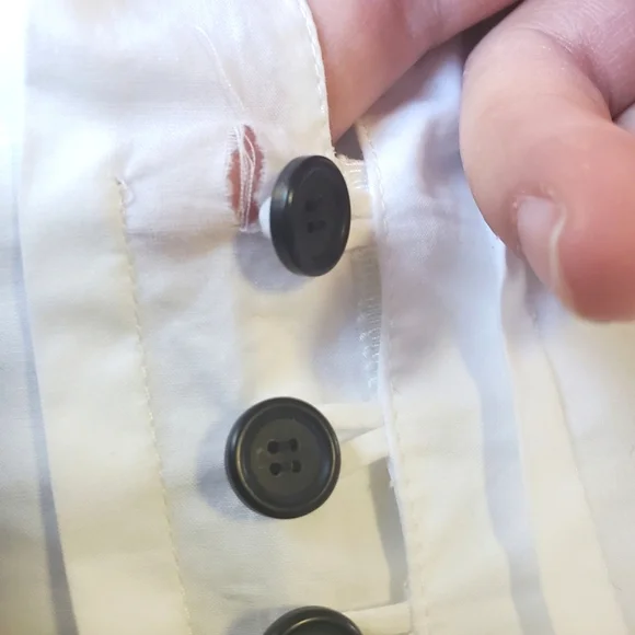 NWT$1,280 Khaite Westin Pintucked Seamed Cotton Poplin Top Sz 10 M - Picture 14 of 16